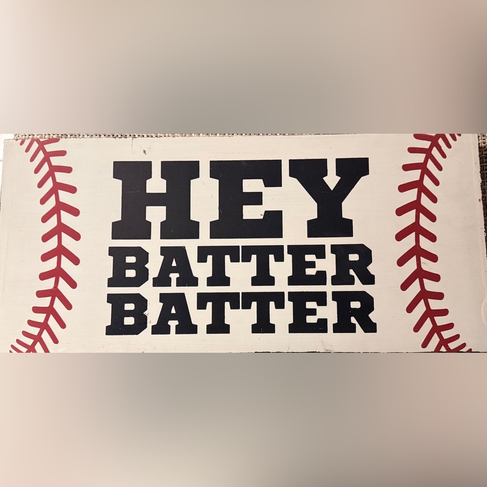 Hobby Lobby Black and Red Baseball Art